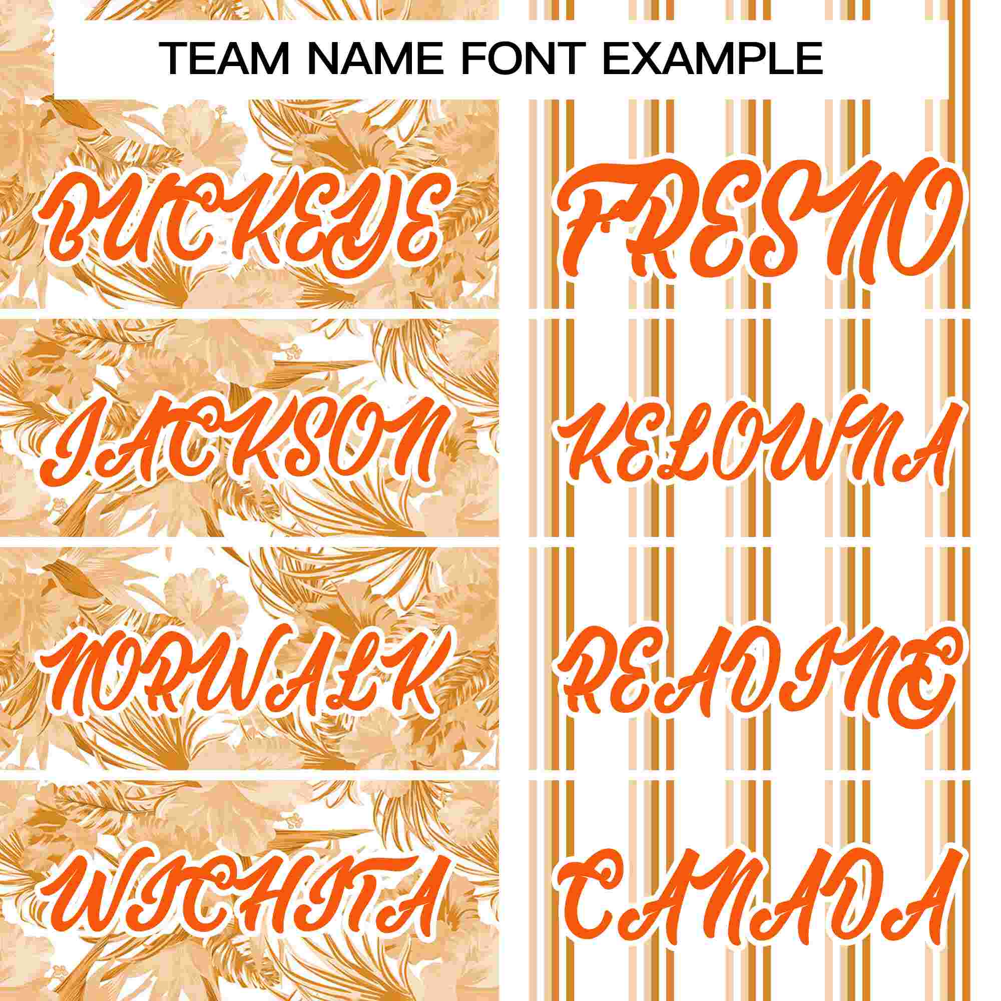 Custom White Orange Hawaii Tropical Flower Stripe Fashion Baseball Jersey