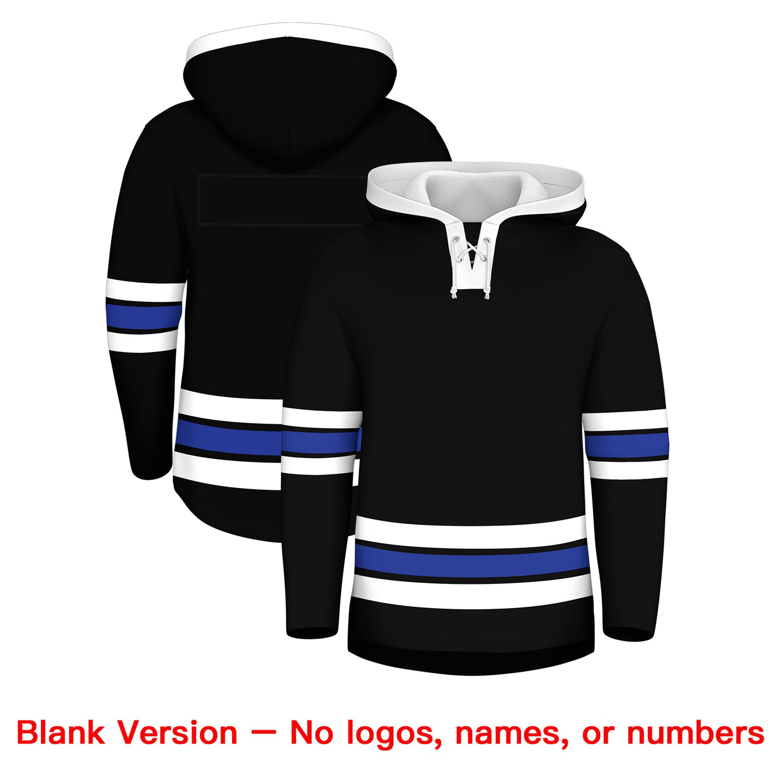 Custom Hockey Hoodie Jersey Black White Classic Style for Men&Youth