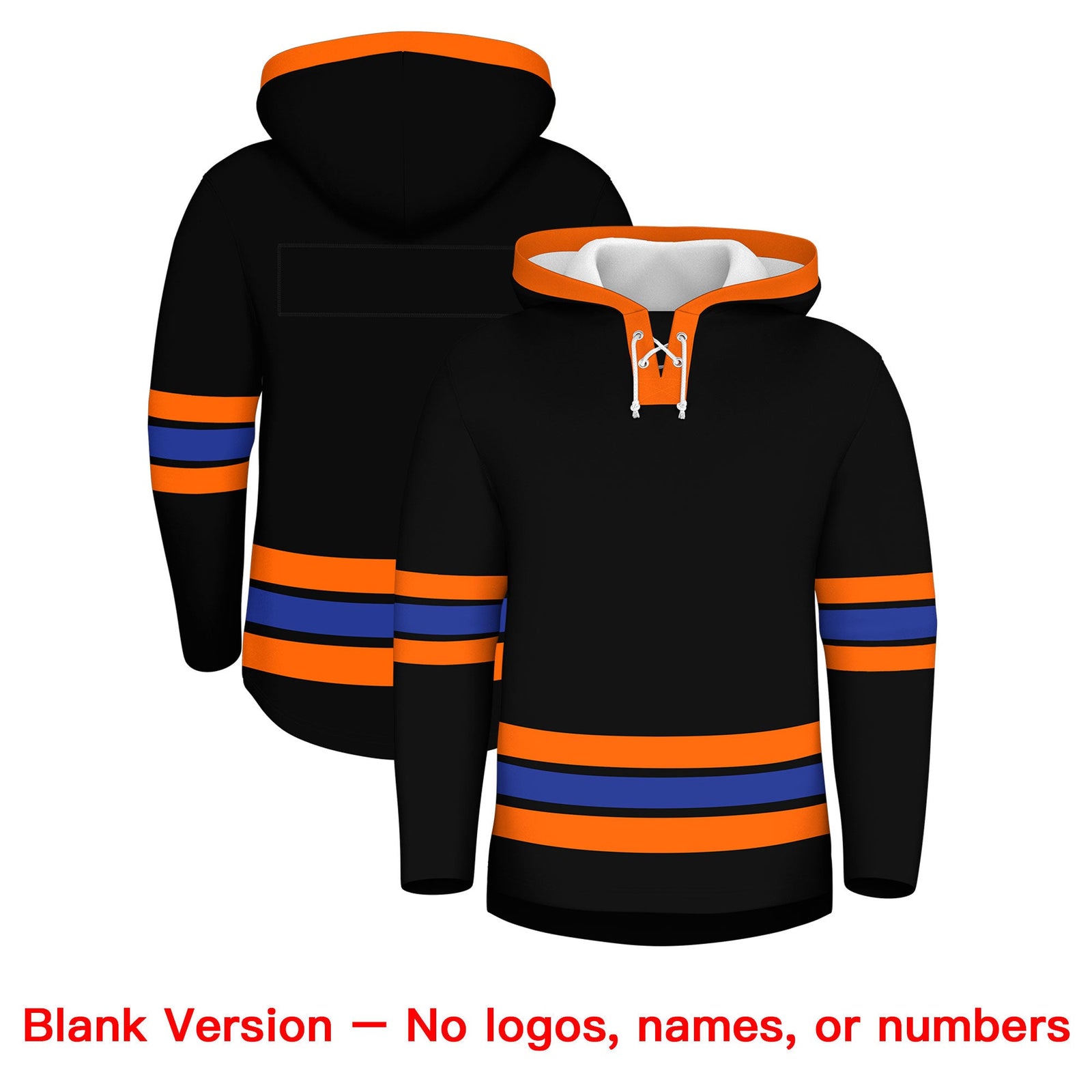 Custom Hockey Hoodie Jersey Black Orange Classic Style for Men&Youth