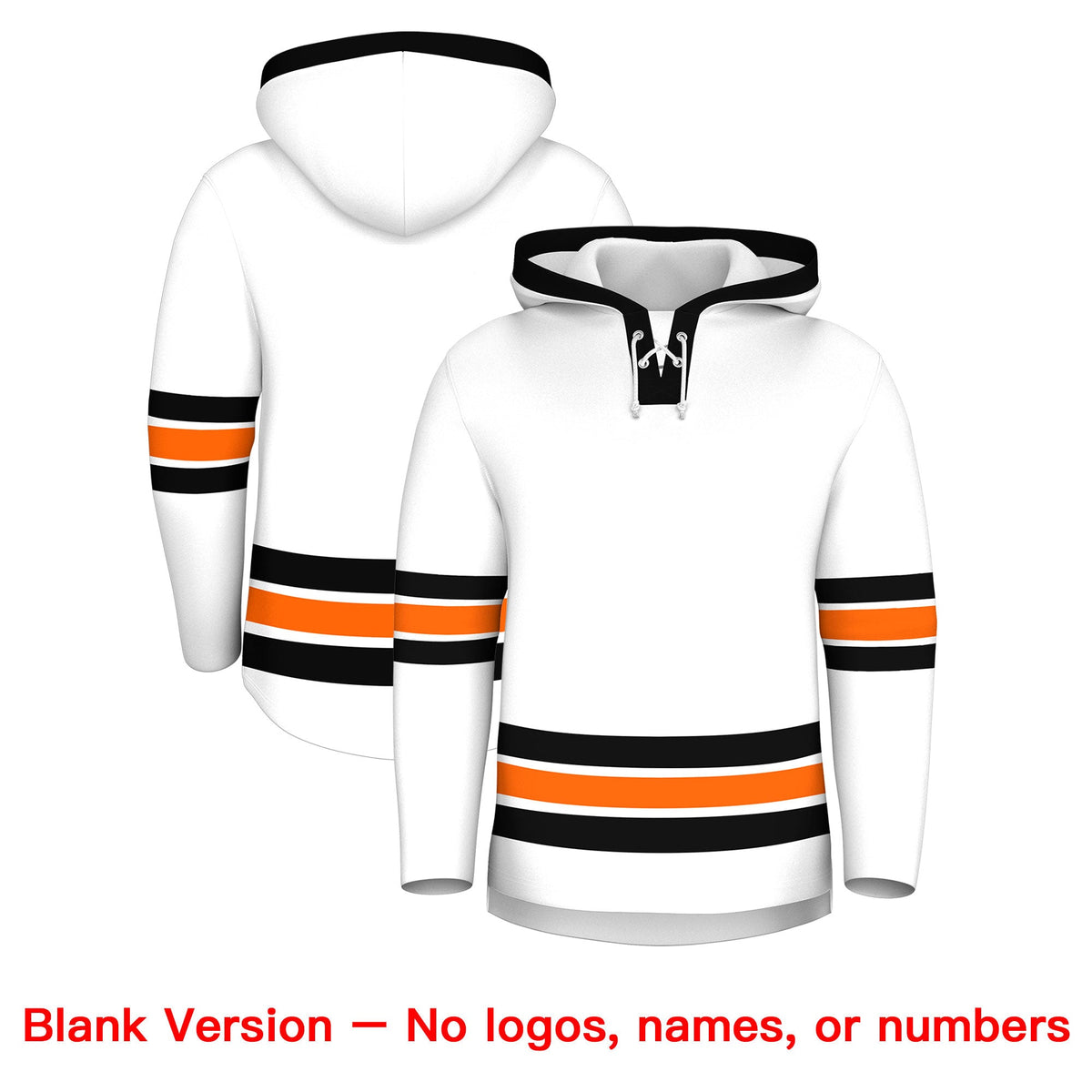 Custom Hockey Hoodie Jersey White Black Classic Style for Men&amp;Youth