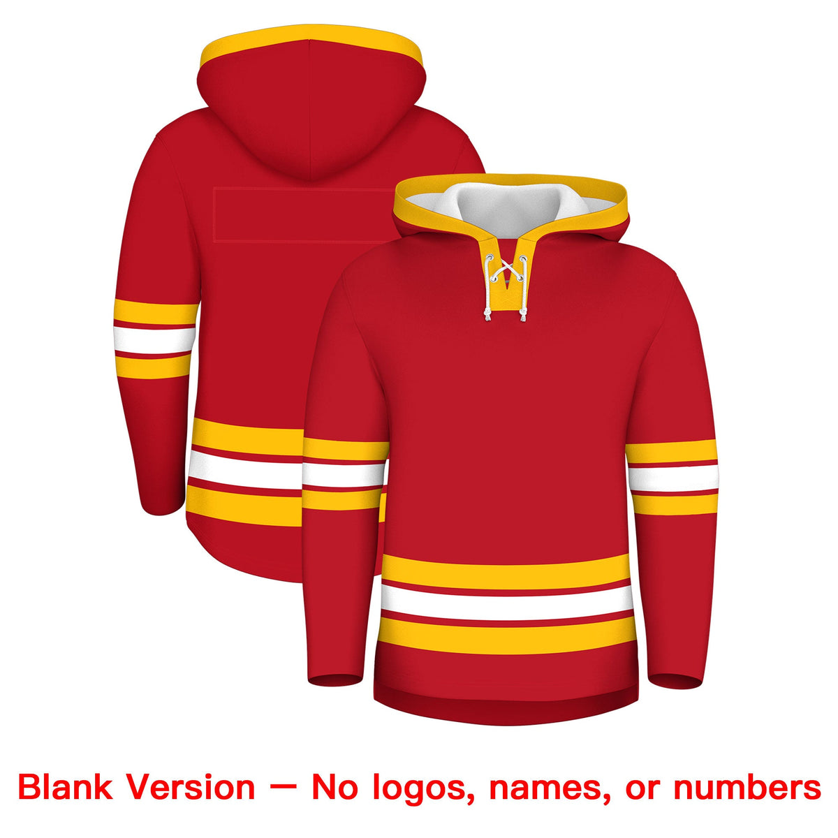 Custom Hockey Hoodie Jersey Red White Classic Style for Men&amp;Youth