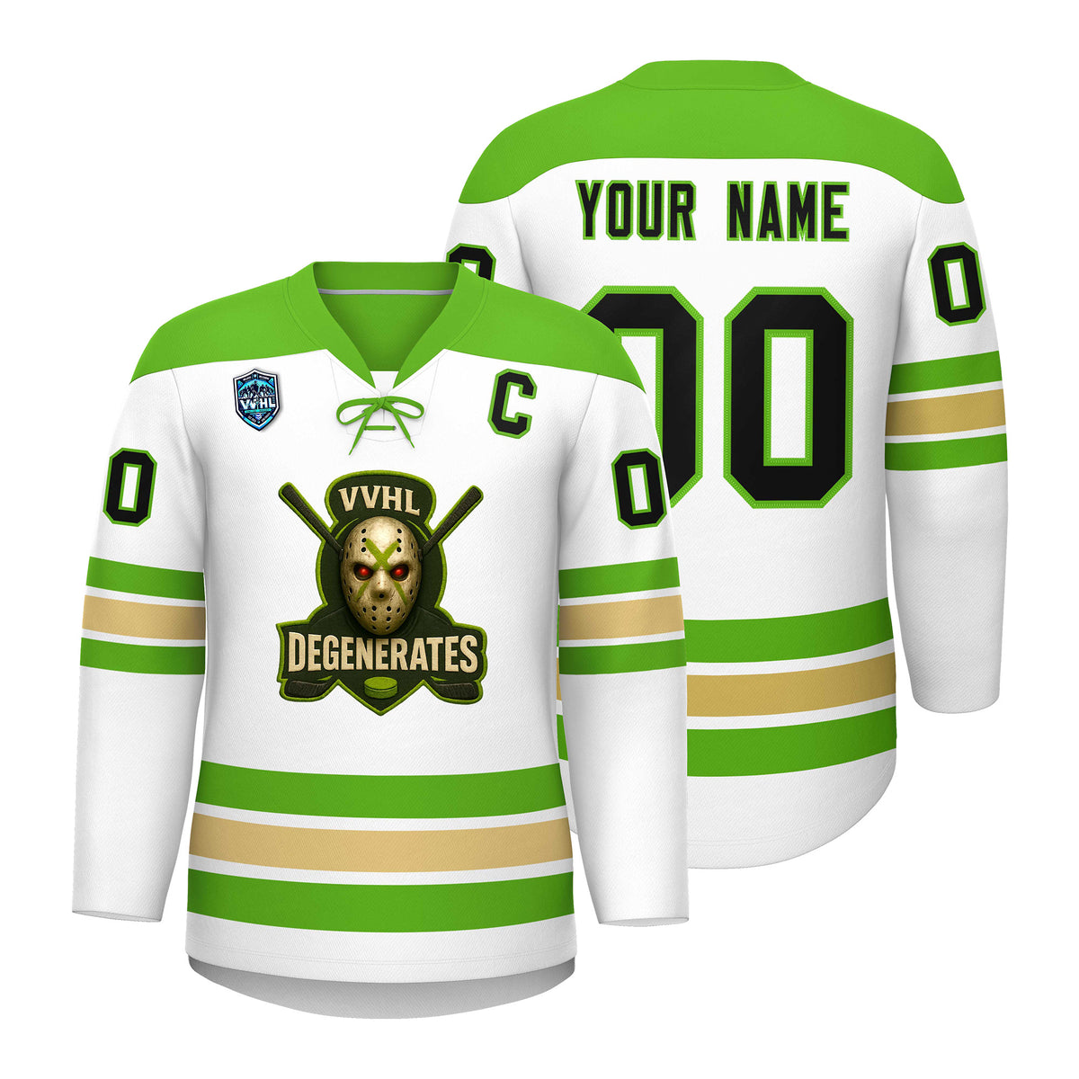 VVHL S7 Degenerates Black White Hockey Jersey