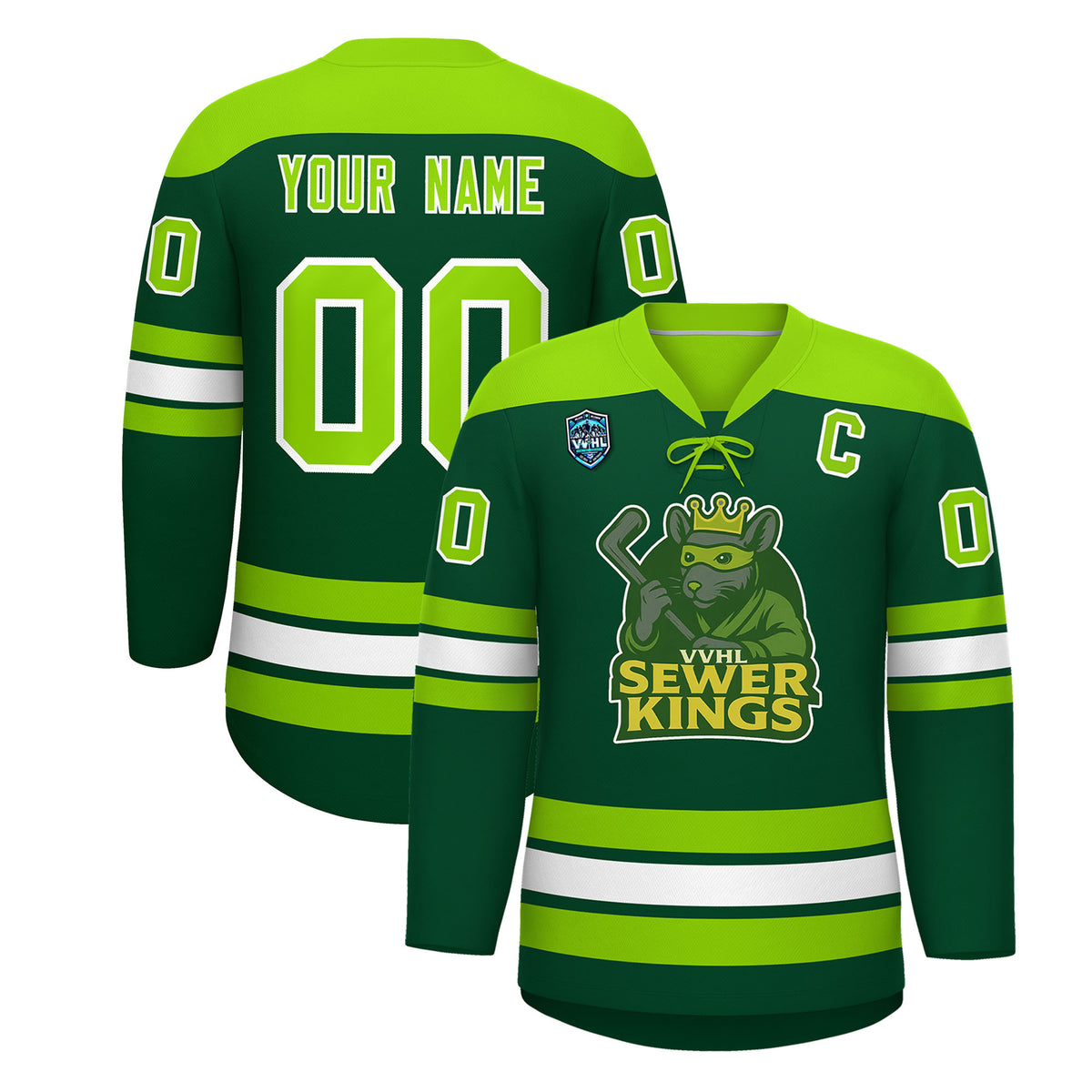 VVHL S7 Sewer Kings Brown White Hockey Jersey