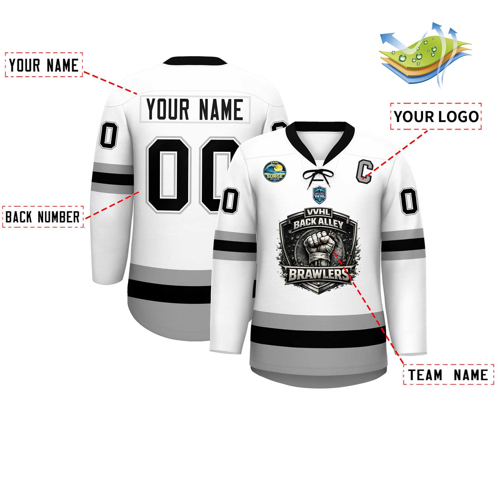 VVHL S10 BACK ALLEY BRAWLERS Hockey Jersey