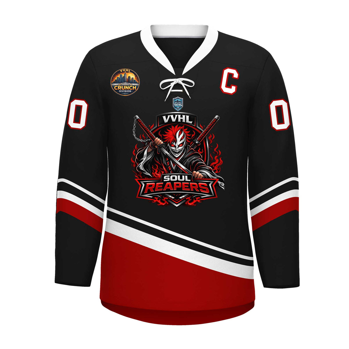 VVHL S10 SOUL REAPERS Black WHite Hockey Jersey