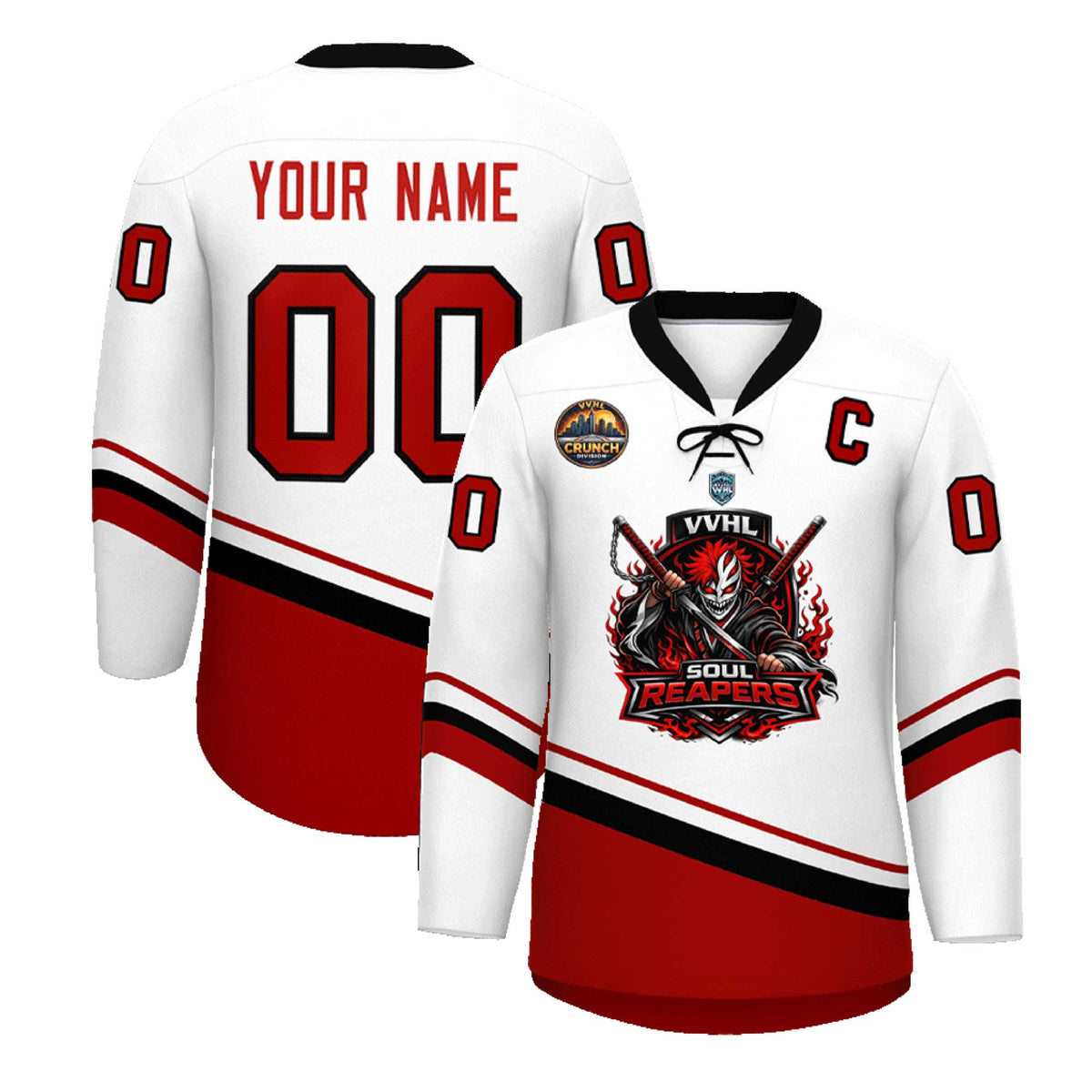 VVHL S10 SOUL REAPERS Black WHite Hockey Jersey