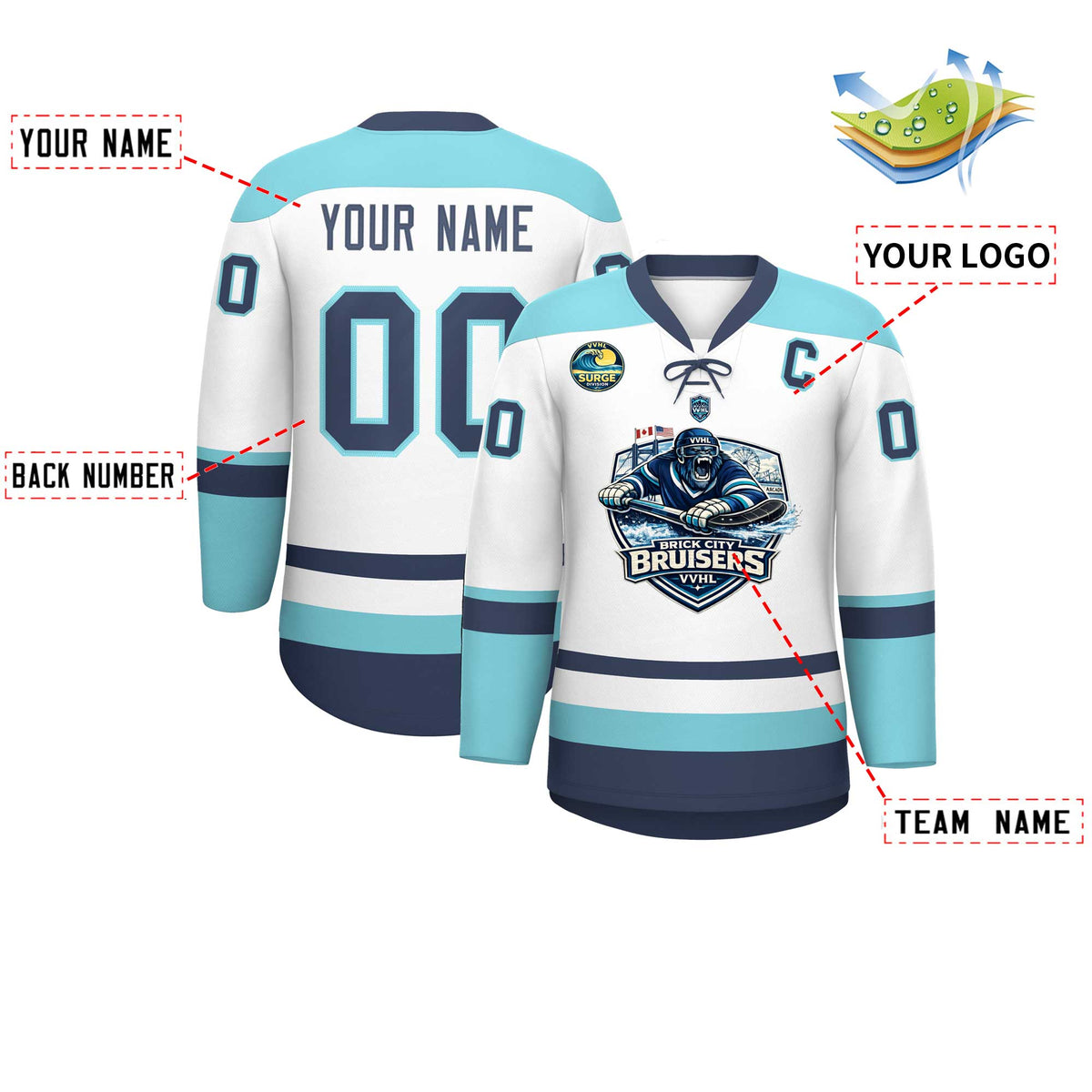 VVHL S10 BRICK CITY BRUISERS Hockey Jersey