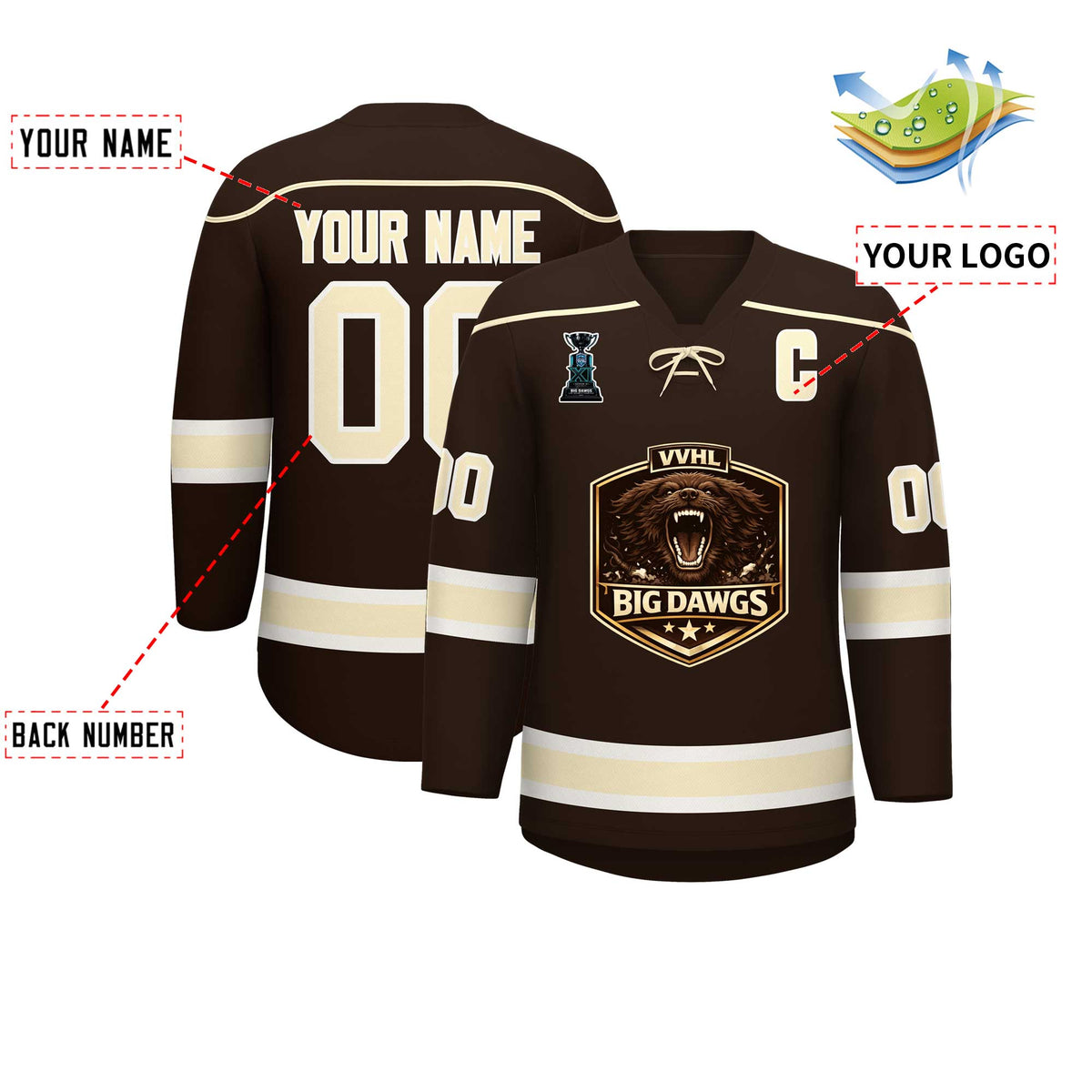 VVHL S11 Big Dawgs Champion Jersey Hockey Jersey