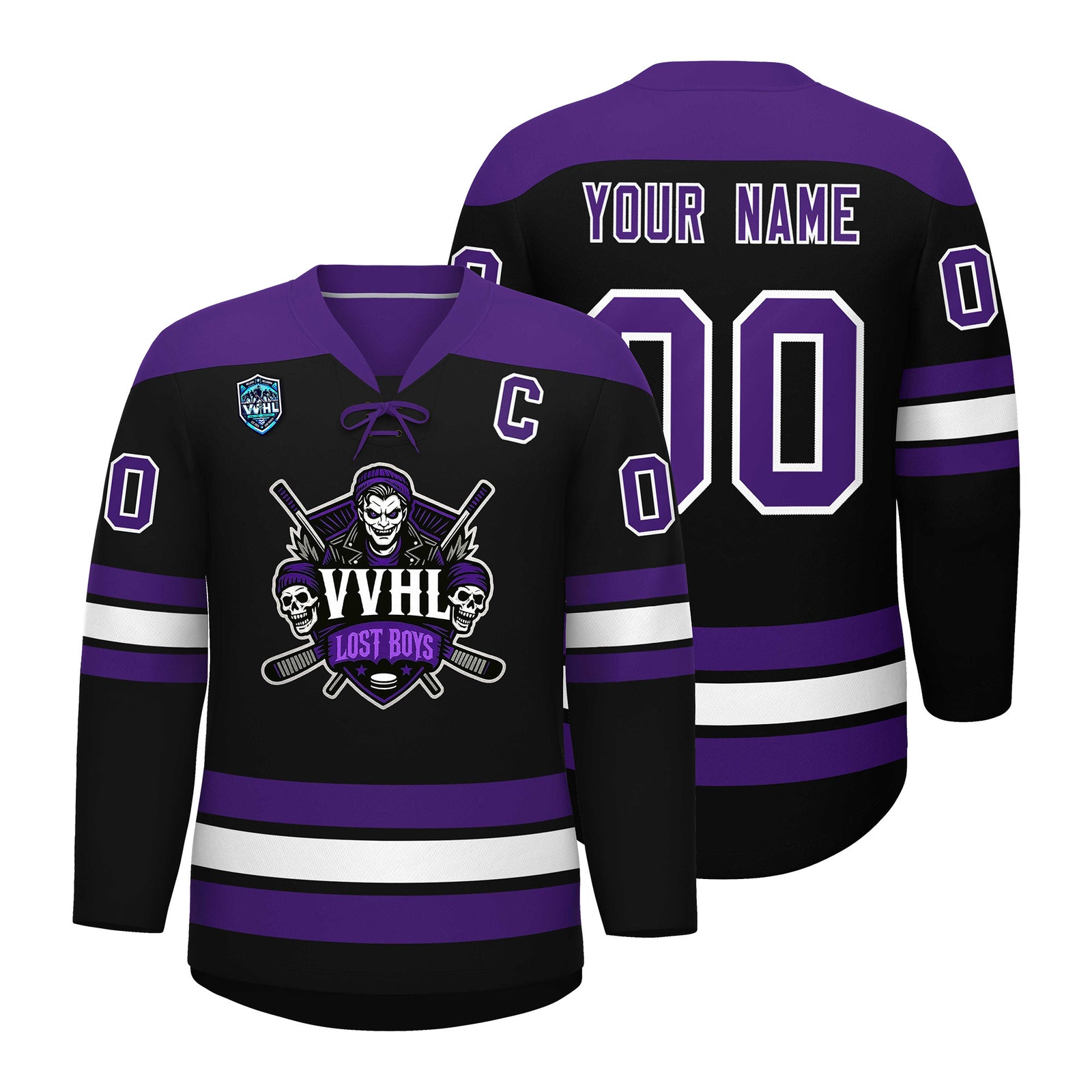VVHL S7 Lost Boys Black White Hockey Jersey