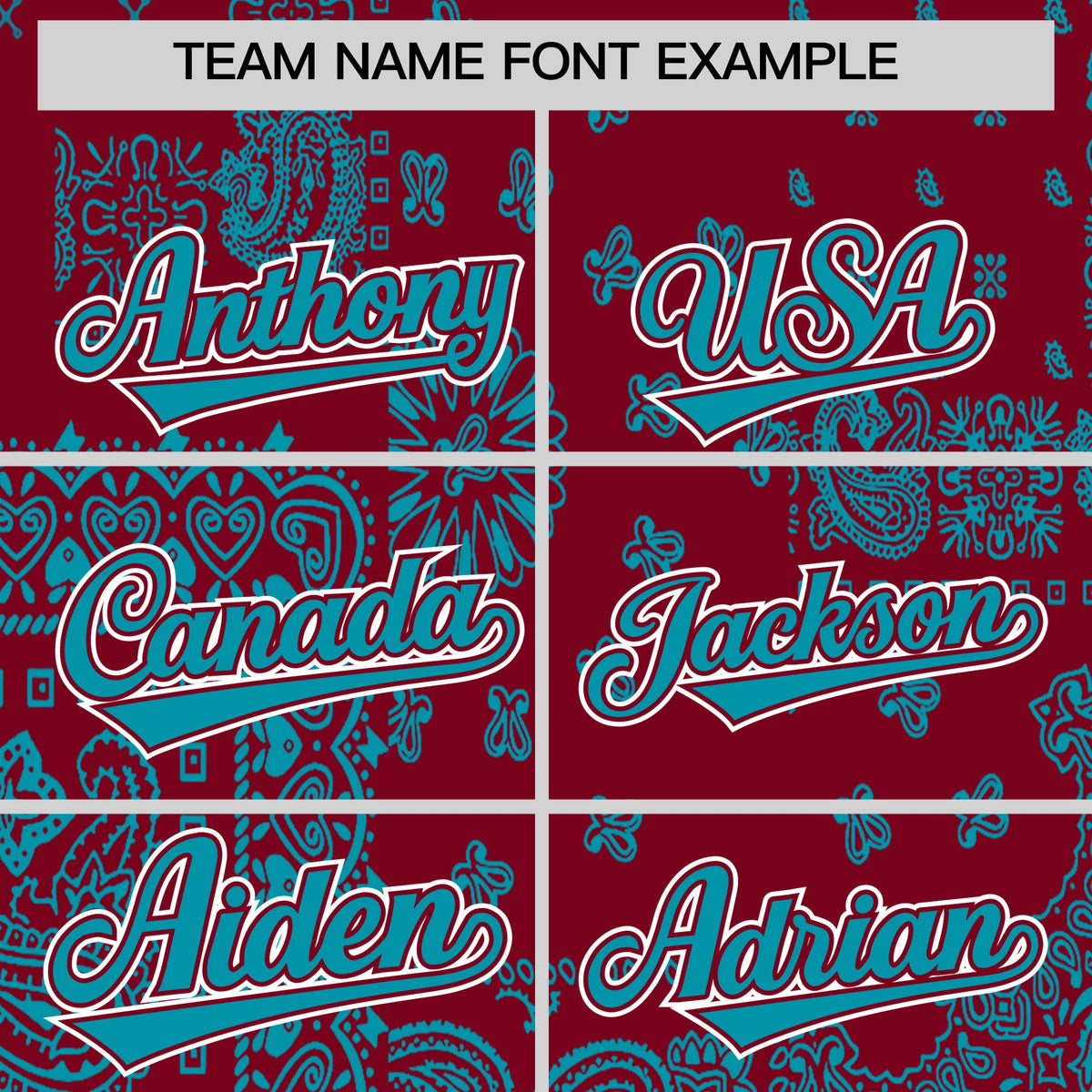 Custom Teal White Crimson Cashew Flower Graffiti Pattern V-Neck Hockey Jersey| KXKSHOP