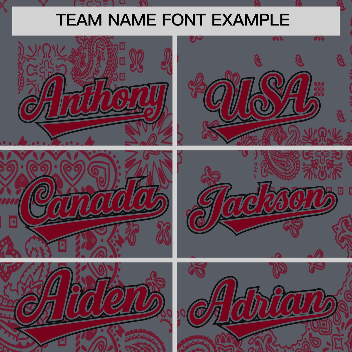 Custom Red Dark Gray White Cashew Flower Graffiti Pattern V-Neck Hockey Jersey| KXKSHOP