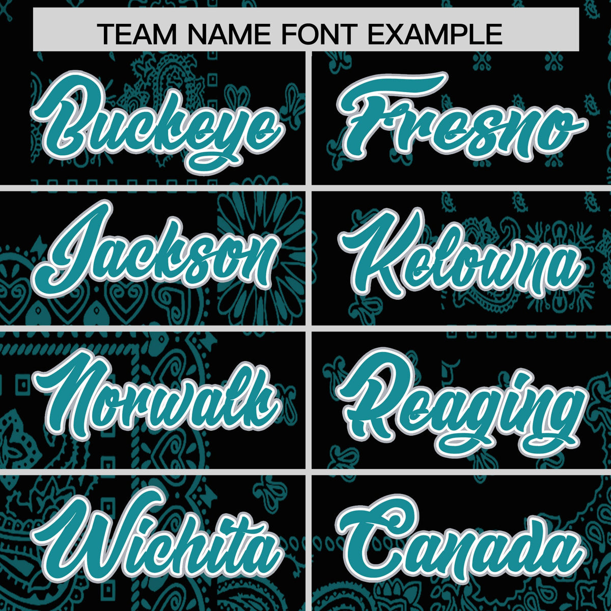 Custom Aqua Black White Cashew Flower Graffiti Pattern V-Neck Hockey Jersey| KXKSHOP