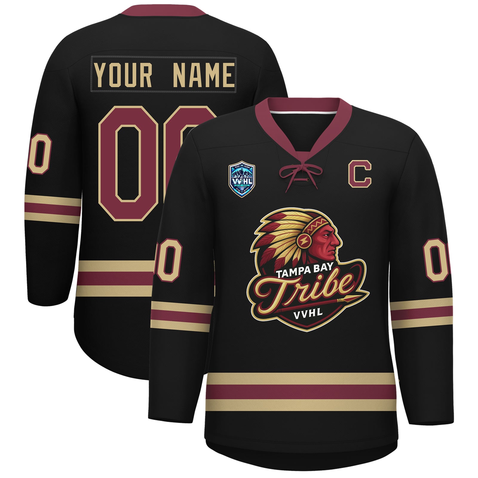 VVHL S8 Custom TEMPA BAY TRIBE Hockey Jersey