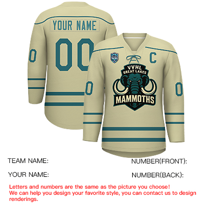 VVHL S9 Great Lakes Mammoths Black Teal Hockey Jersey