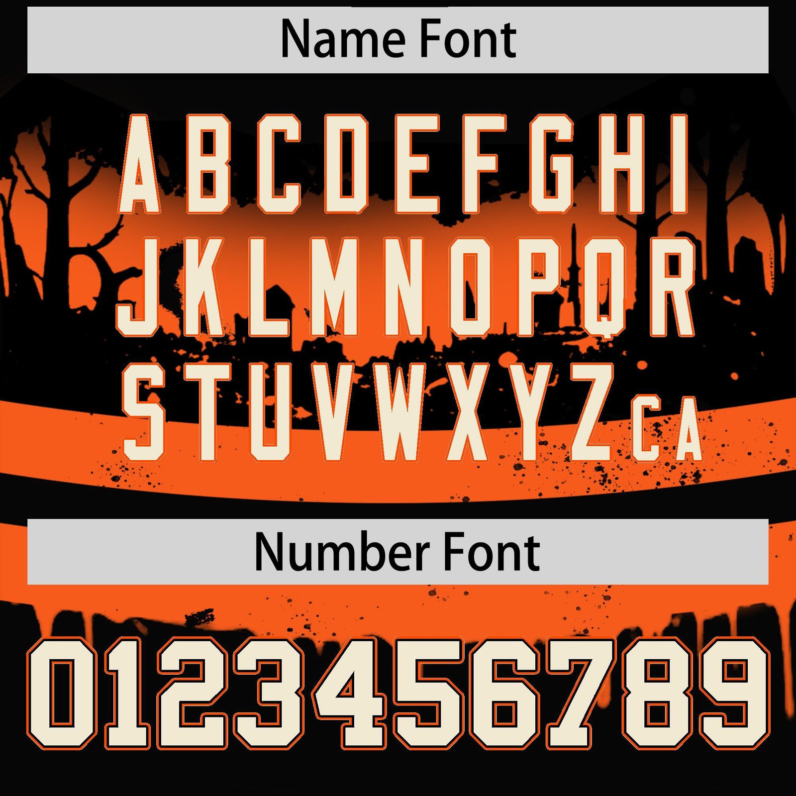 Custom Black Orange Cream Gradient Fashion Halloween Stretch Fabric Hockey Jersey| KXKSHOP