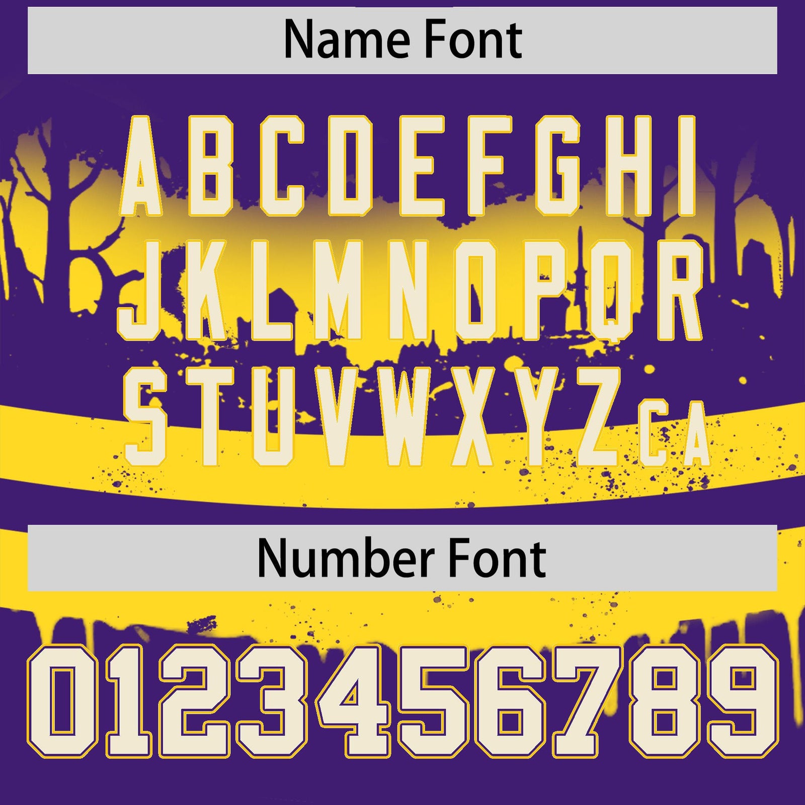 Custom Purple Gold Cream Gradient Fashion Halloween Stretch Fabric Hockey Jersey| KXKSHOP
