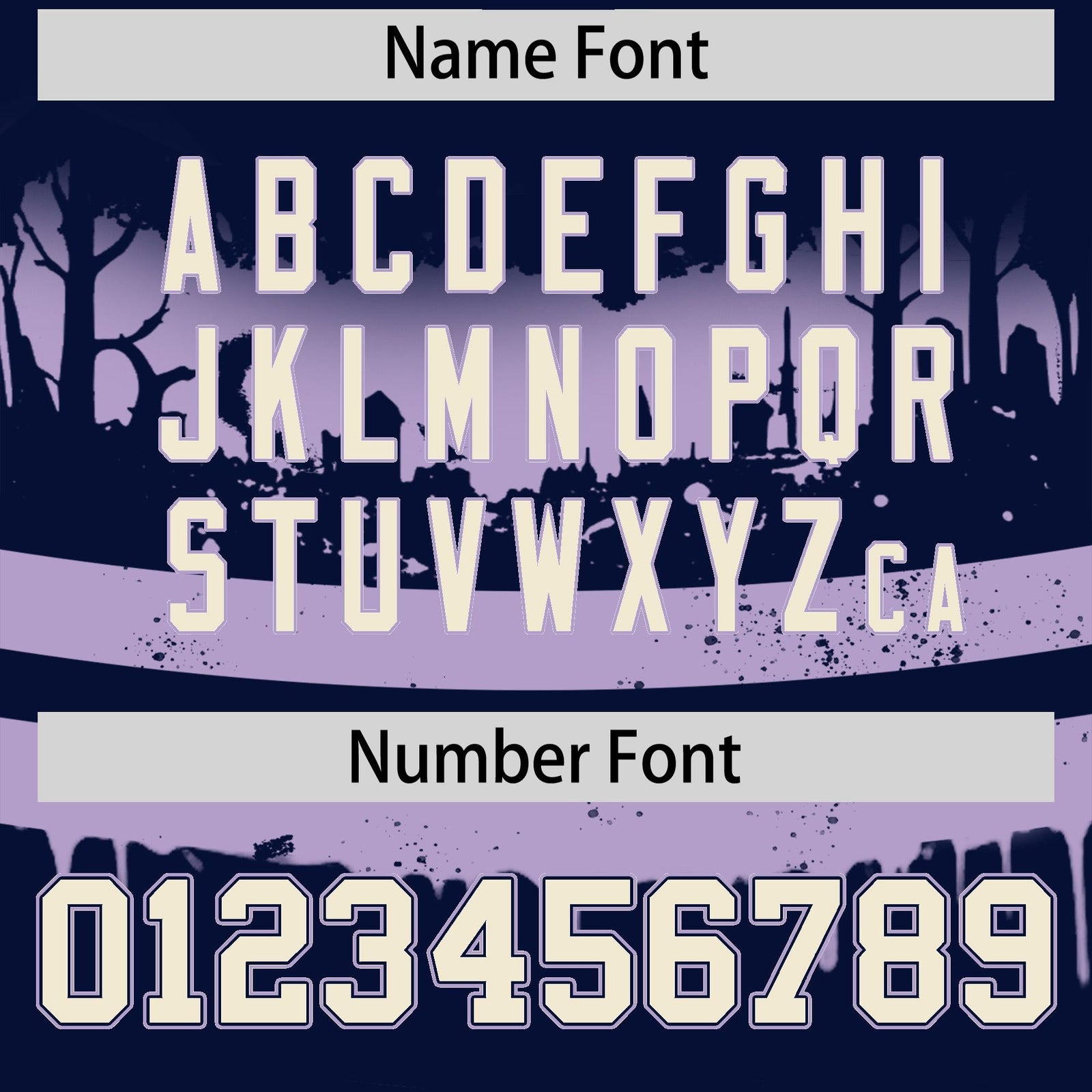 Custom Navy Light Purple Cream Gradient Fashion Halloween Stretch Fabric Hockey Jersey| KXKSHOP