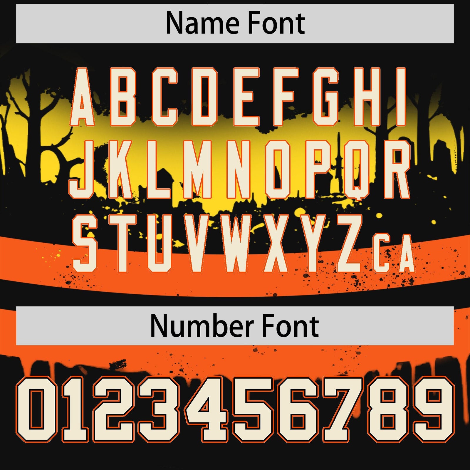 Custom Black Orange Gold Gradient Fashion Halloween Stretch Fabric Hockey Jersey| KXKSHOP