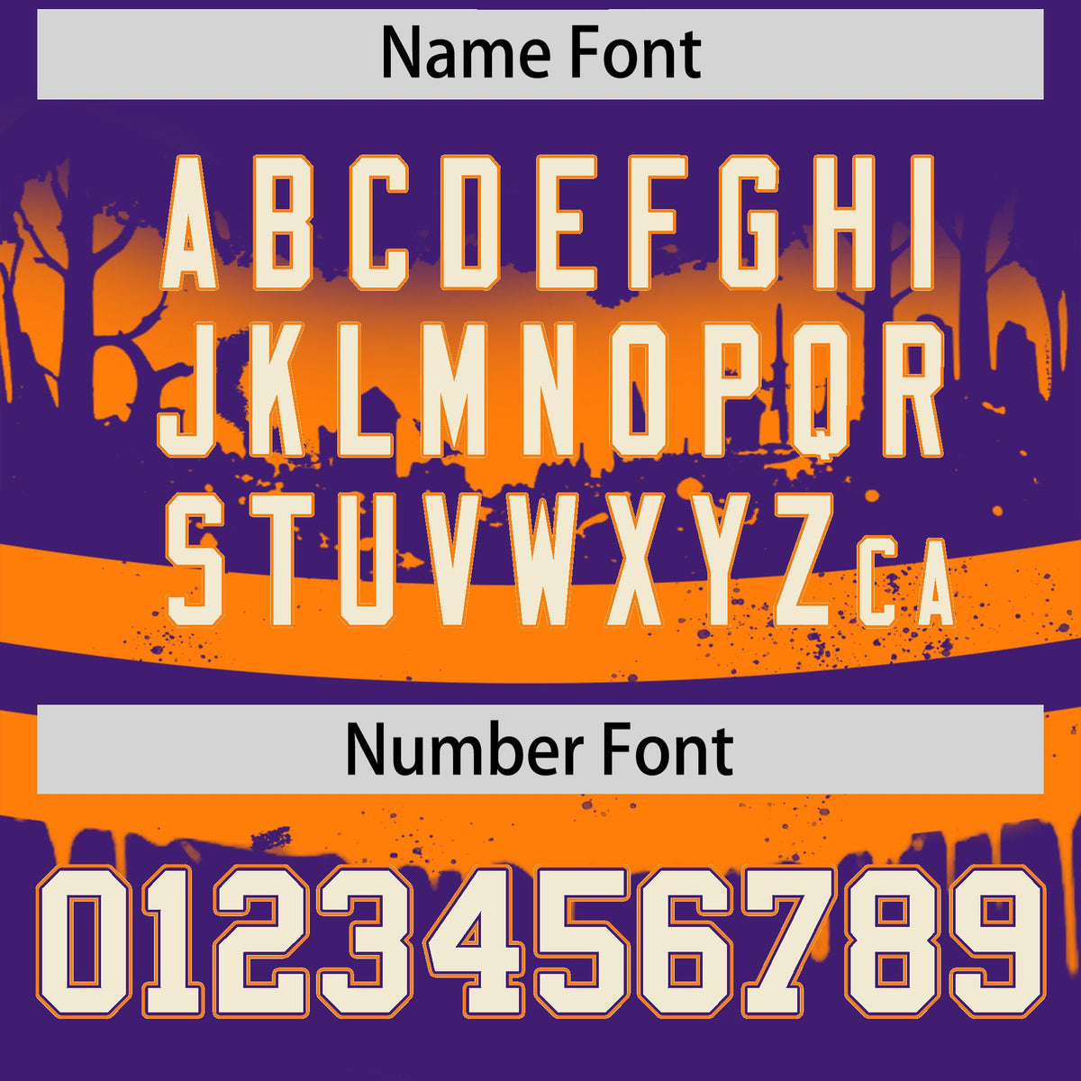 Custom Purple Orange Cream Gradient Fashion Halloween Stretch Fabric Hockey Jersey| KXKSHOP