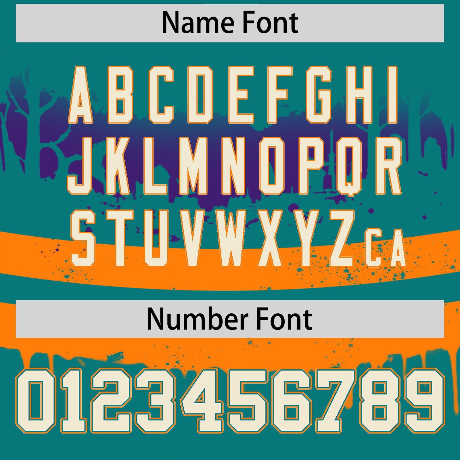 Custom Teal Orange Purple Gradient Fashion Halloween Stretch Fabric Hockey Jersey| KXKSHOP