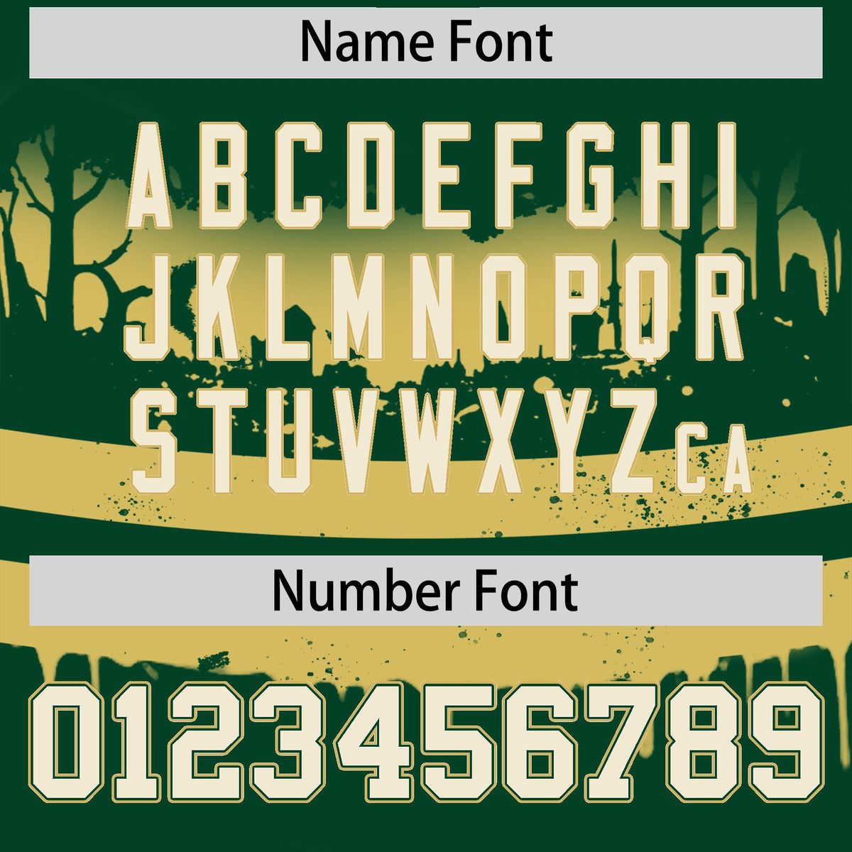 Custom Dark Green Old Gold Cream Gradient Fashion Halloween Stretch Fabric Hockey Jersey| KXKSHOP