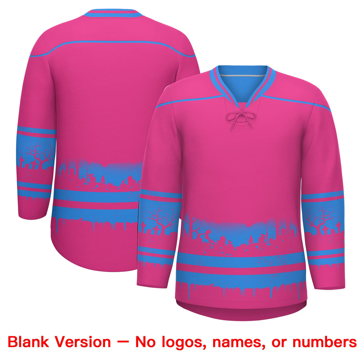Custom Rose Red Cream Gradient Fashion Halloween Stretch Fabric Hockey Jersey| KXKSHOP