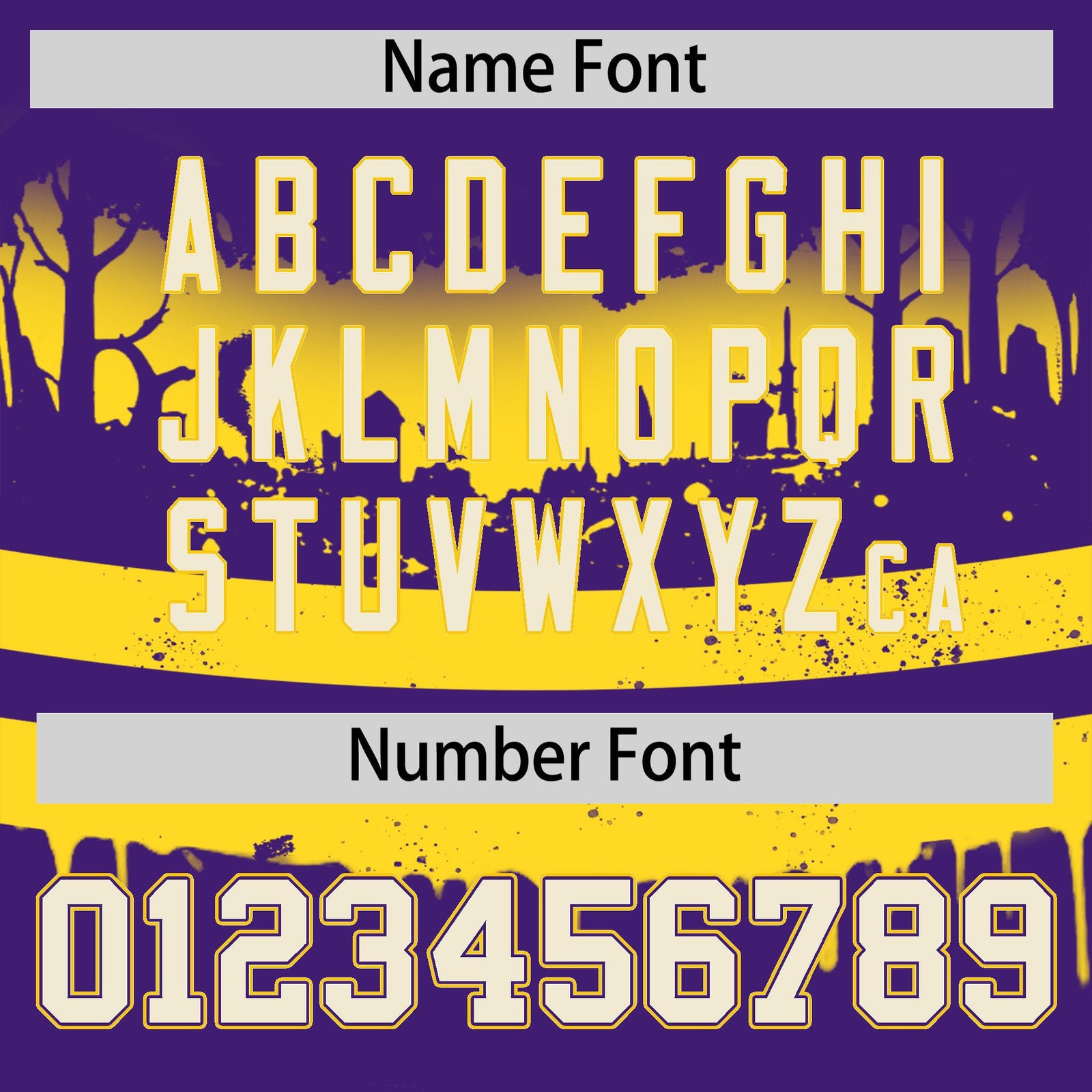 Custom Purple Gold Cream Gradient Fashion Halloween Stretch Fabric Hockey Jersey| KXKSHOP