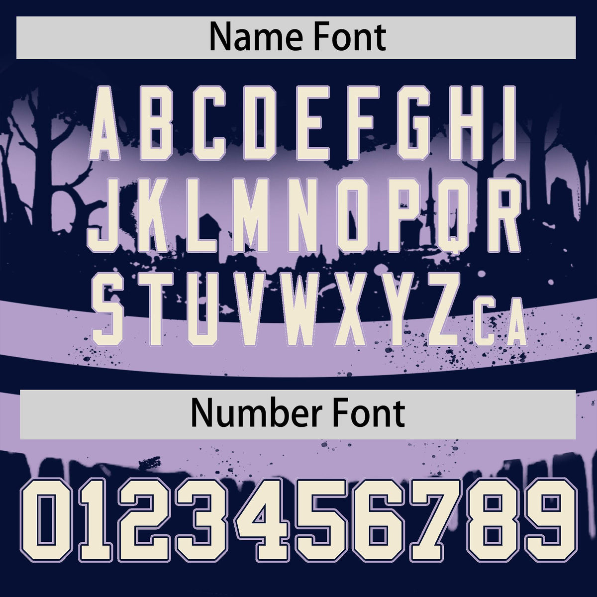 Custom Navy Light Purple Cream Gradient Fashion Halloween Stretch Fabric Hockey Jersey| KXKSHOP