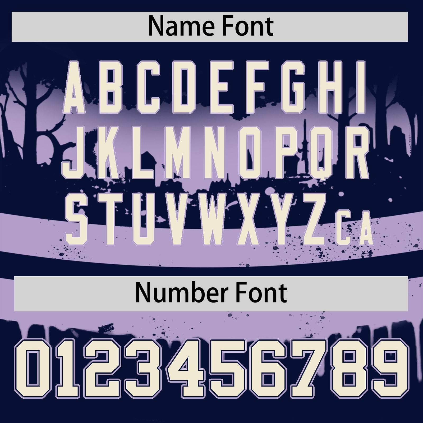 Custom Navy Light Purple Cream Gradient Fashion Halloween Stretch Fabric Hockey Jersey| KXKSHOP