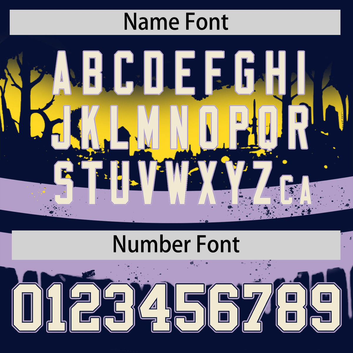 Custom Navy Light Purple Gold Gradient Fashion Halloween Stretch Fabric Hockey Jersey| KXKSHOP