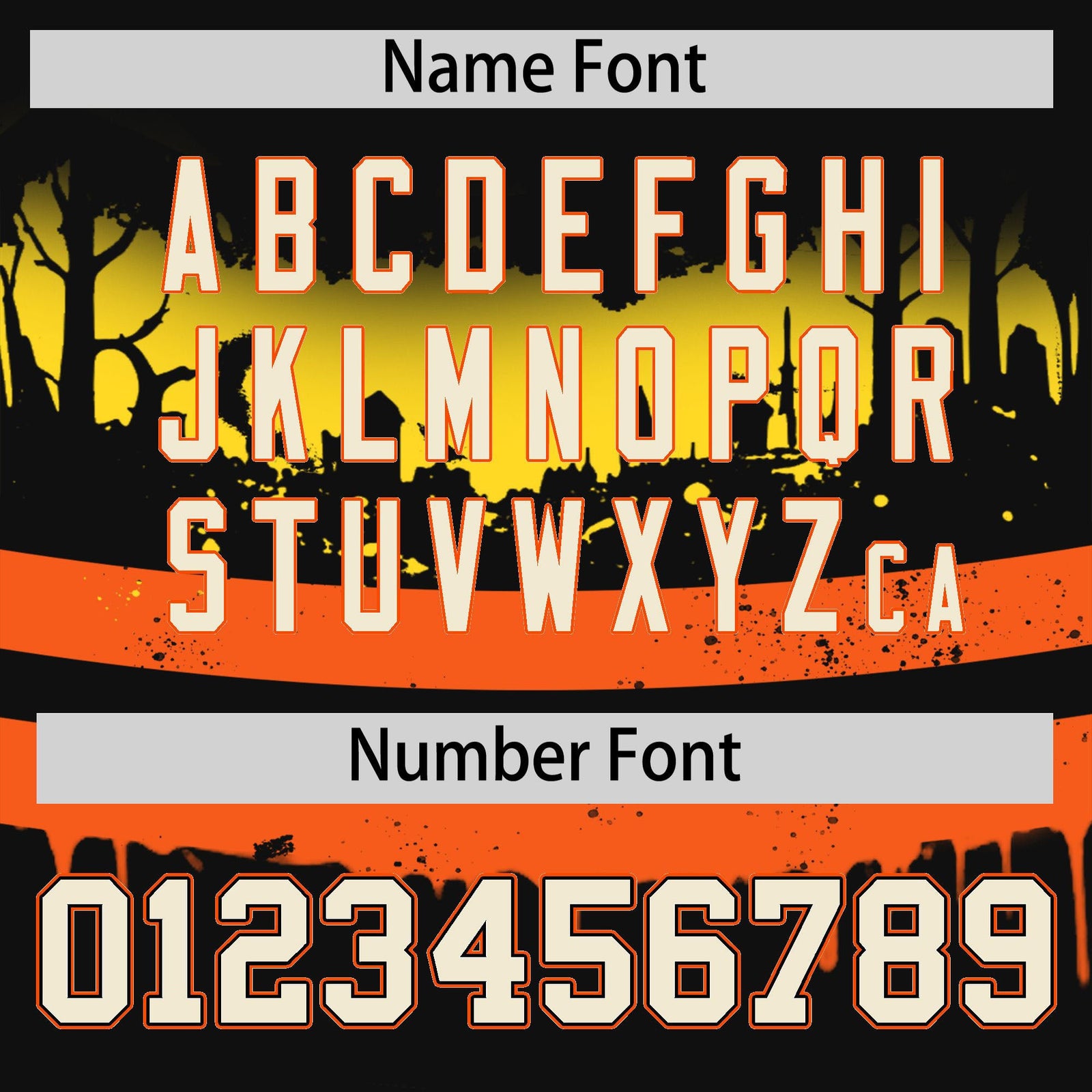 Custom Black Orange Gold Gradient Fashion Halloween Stretch Fabric Hockey Jersey| KXKSHOP
