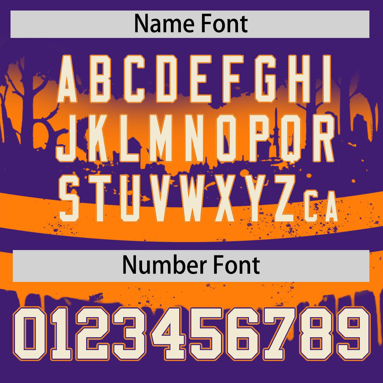 Custom Purple Orange Cream Gradient Fashion Halloween Stretch Fabric Hockey Jersey| KXKSHOP
