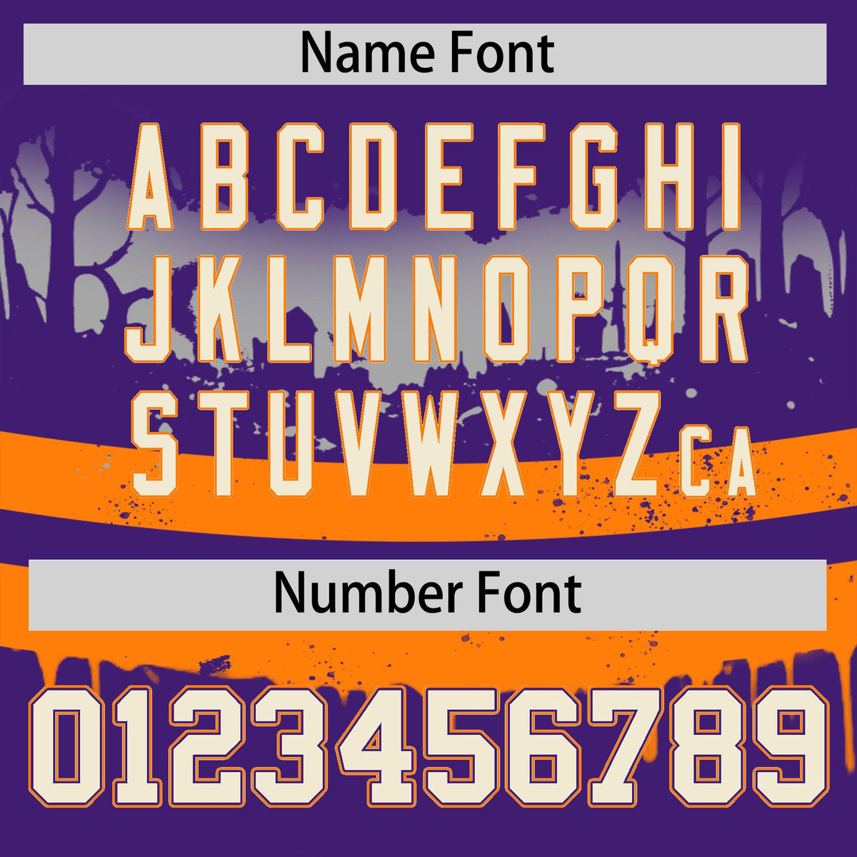 Custom Purple Orange Gray Gradient Fashion Halloween Stretch Fabric Hockey Jersey| KXKSHOP