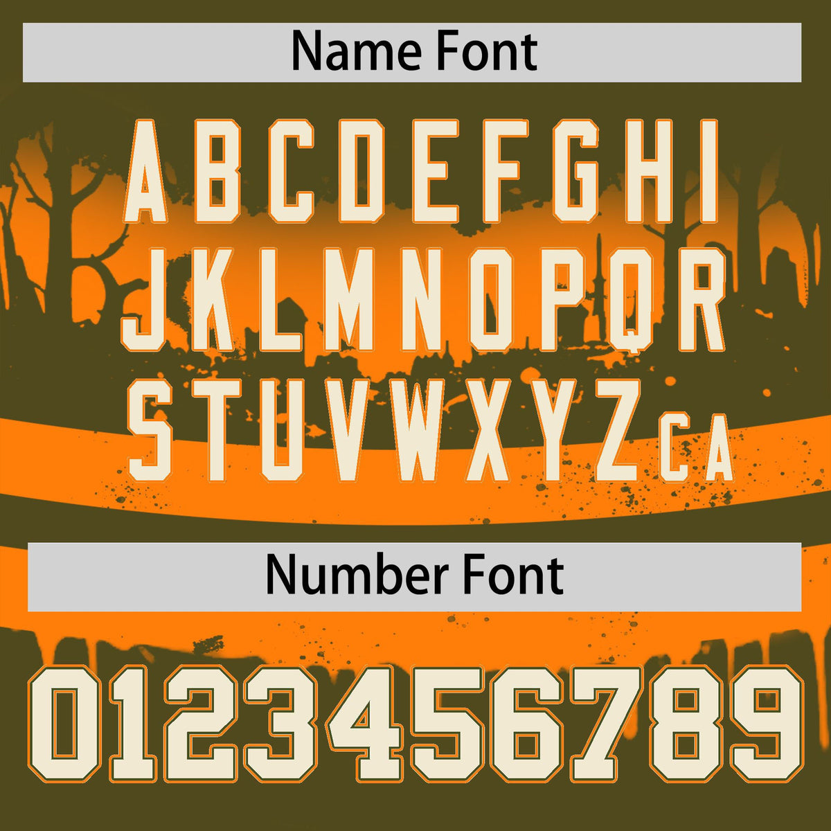Custom Olive Orange Cream Gradient Fashion Halloween Stretch Fabric Hockey Jersey| KXKSHOP