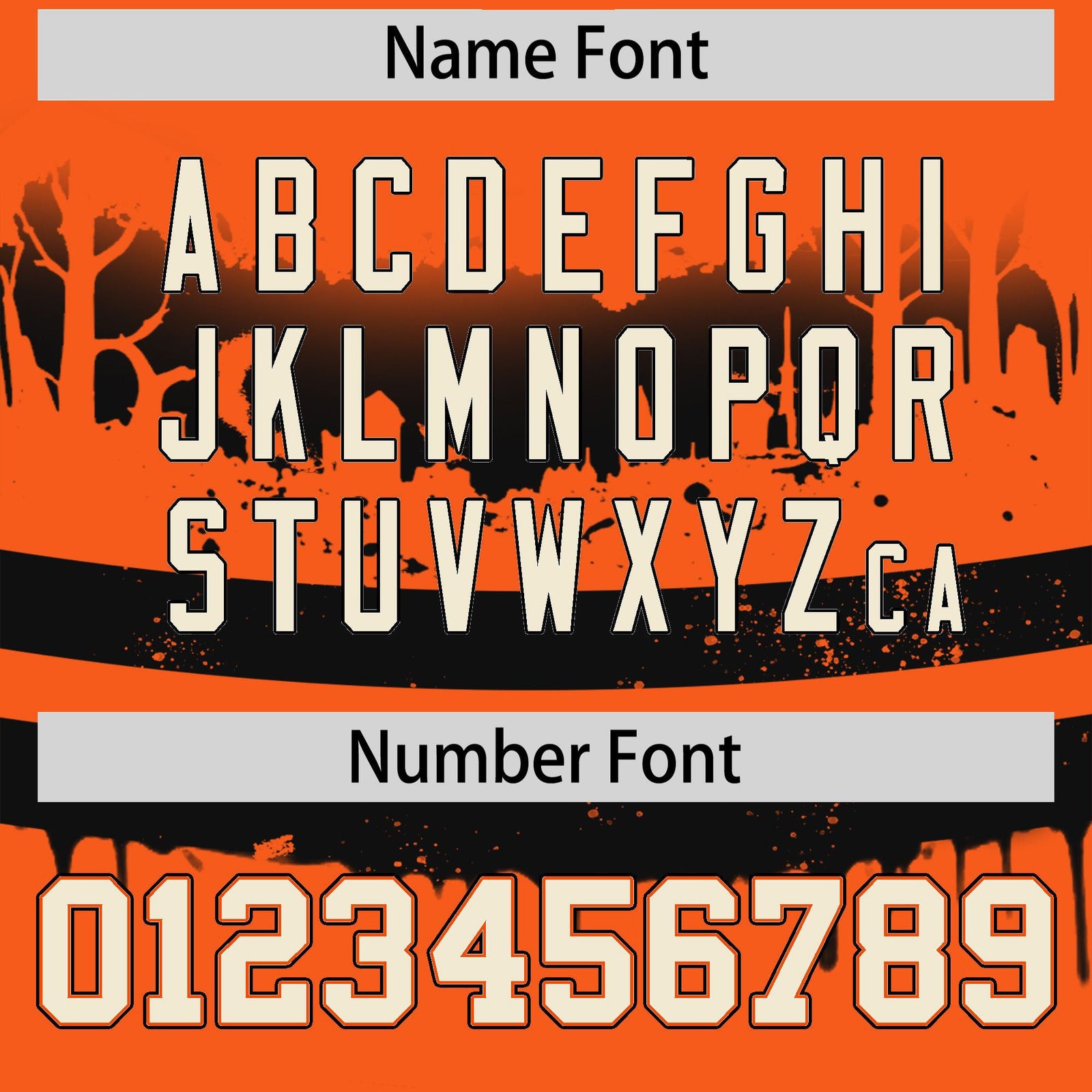 Custom Orange Black Cream Gradient Fashion Halloween Stretch Fabric Hockey Jersey| KXKSHOP