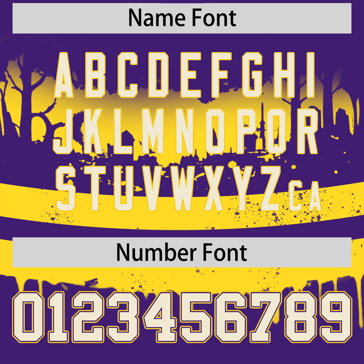 Custom Purple Gold Cream Gradient Fashion Halloween Stretch Fabric Hockey Jersey| KXKSHOP