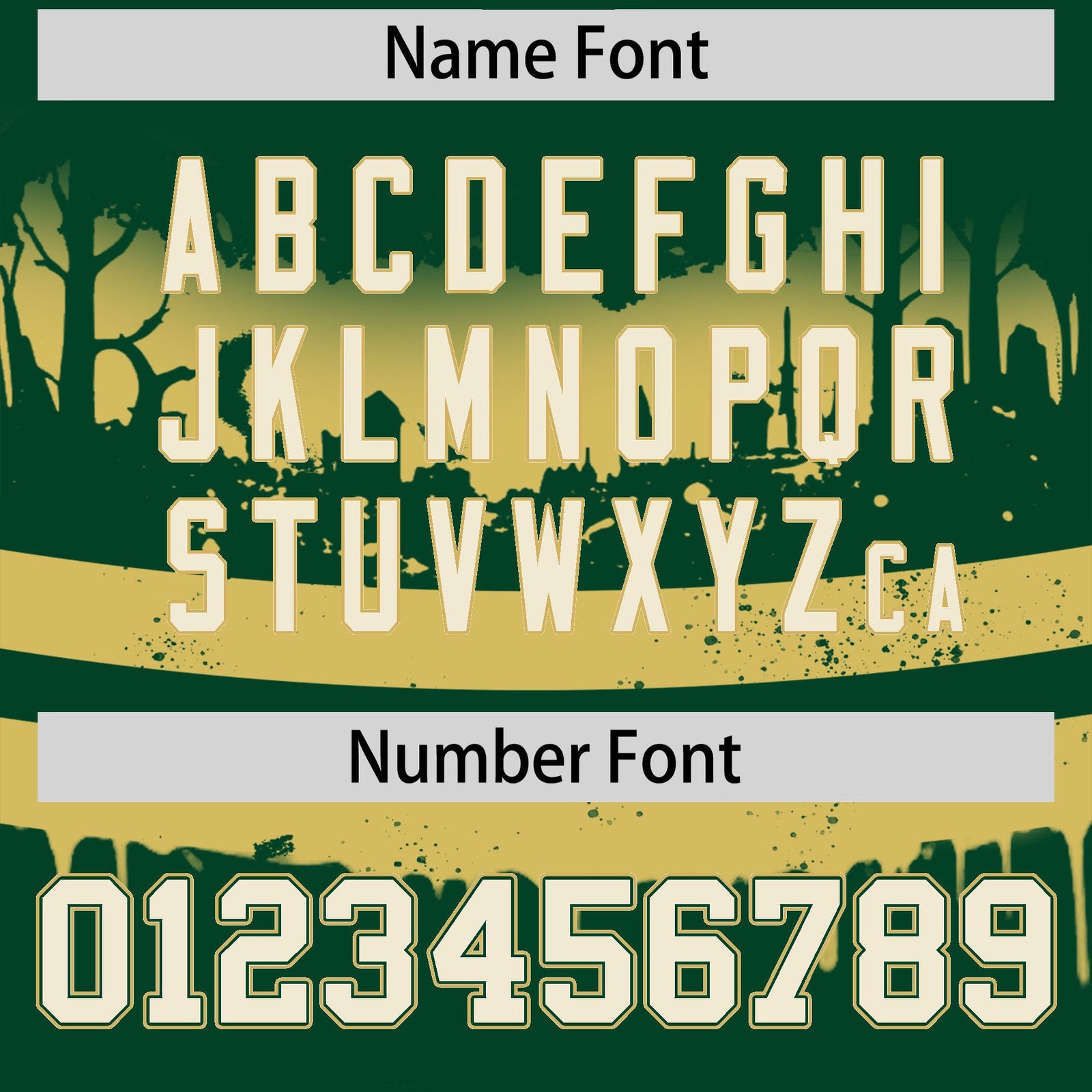 Custom Dark Green Old Gold Cream Gradient Fashion Halloween Stretch Fabric Hockey Jersey| KXKSHOP