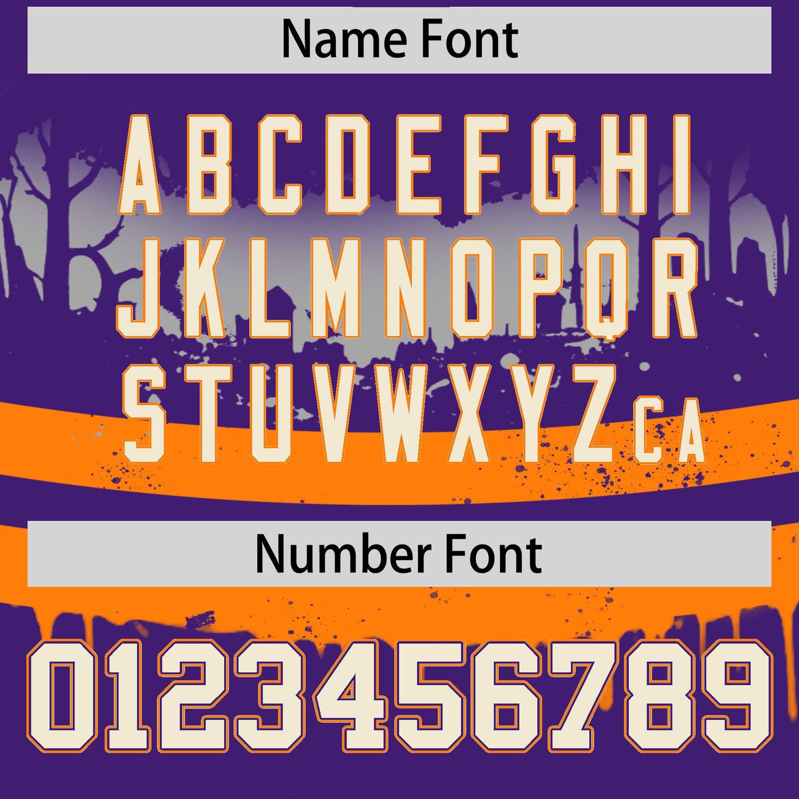 Custom Purple Orange Gray Gradient Fashion Halloween Stretch Fabric Hockey Jersey| KXKSHOP