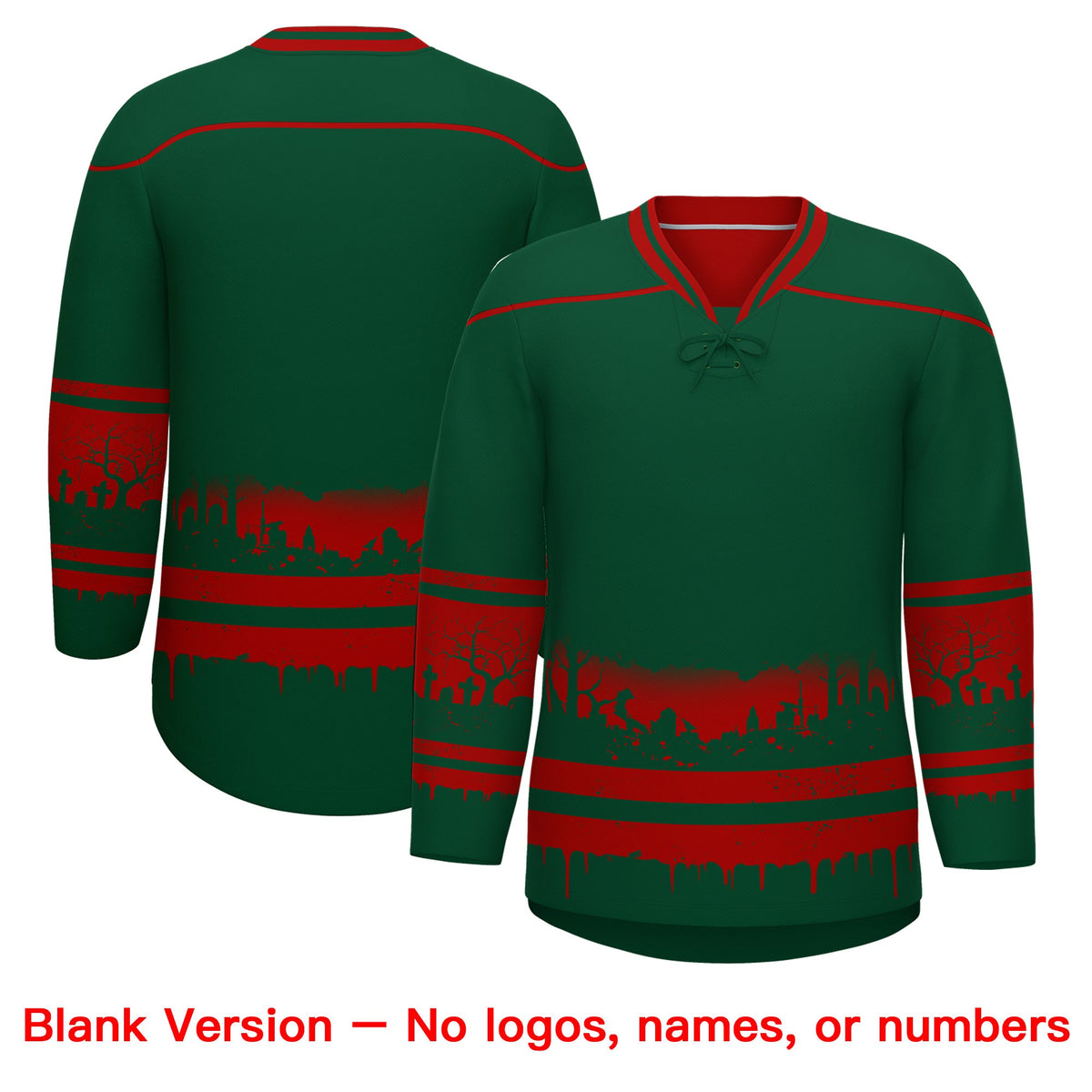 Custom Red Cream Gradient Fashion Halloween Stretch Fabric Hockey Jersey| KXKSHOP