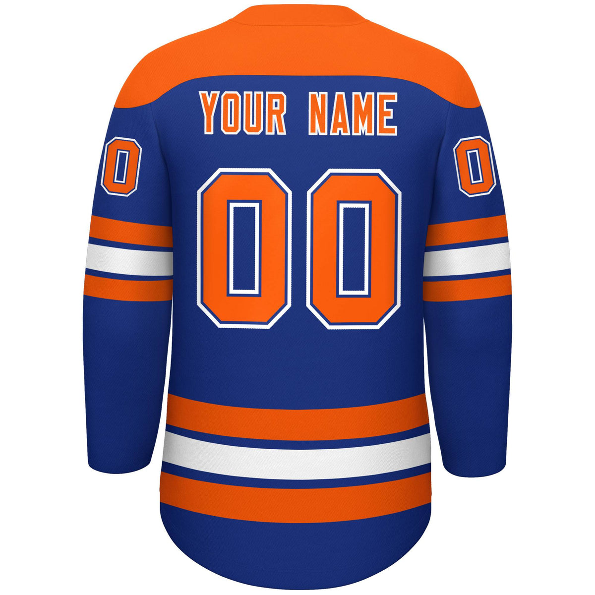 Custom Royal Orange White Personalized Classic Lace-Up Neck Hockey Jersey