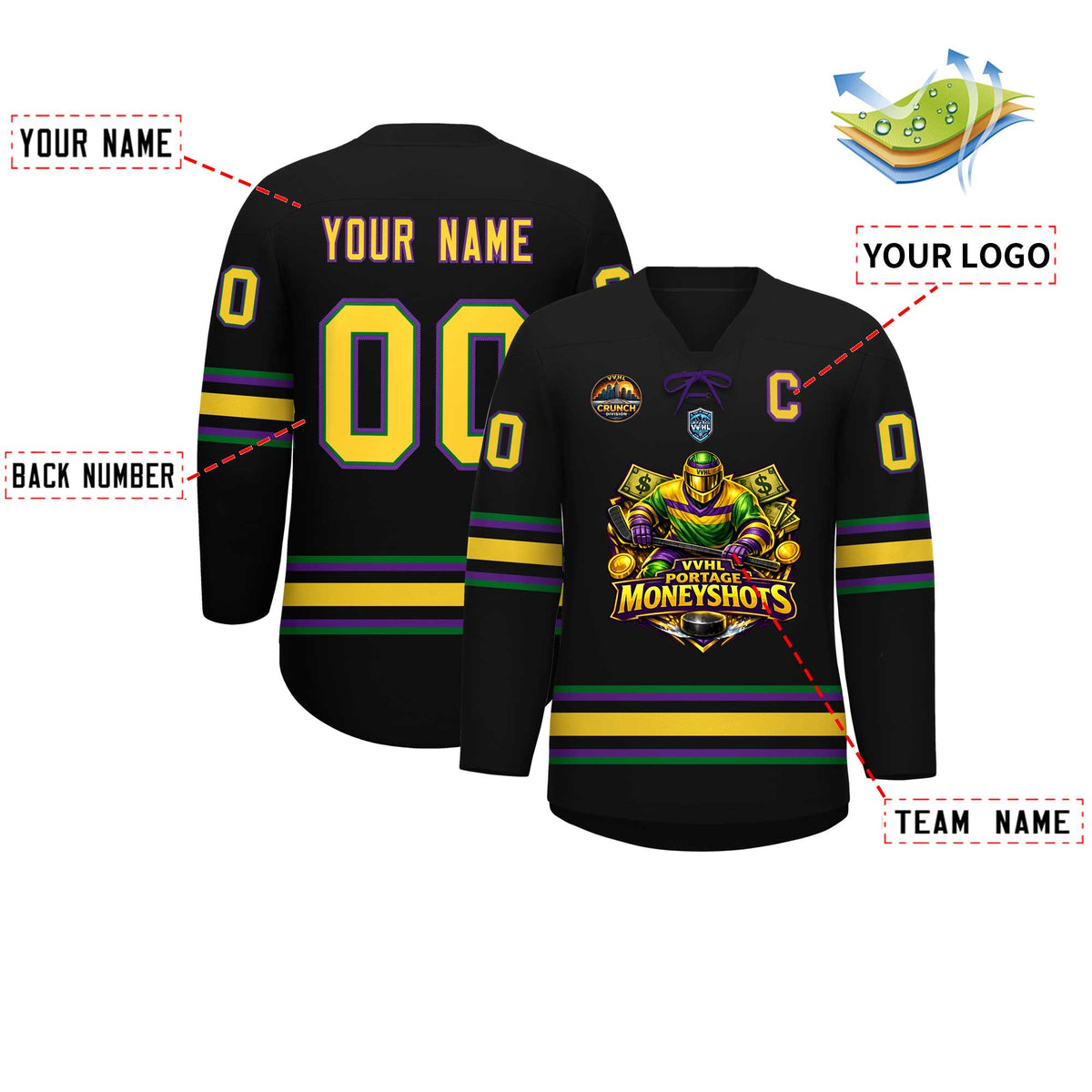 VVHL S10 PORTAGE MONEYSHOTS Hockey Jersey
