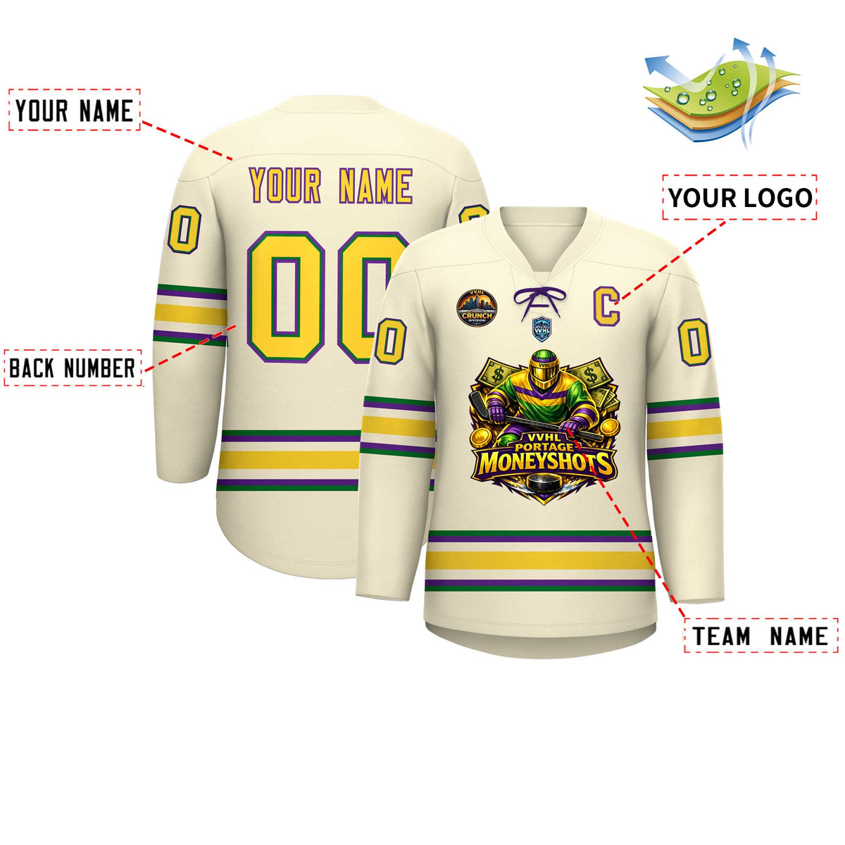 VVHL S10 PORTAGE MONEYSHOTS Hockey Jersey