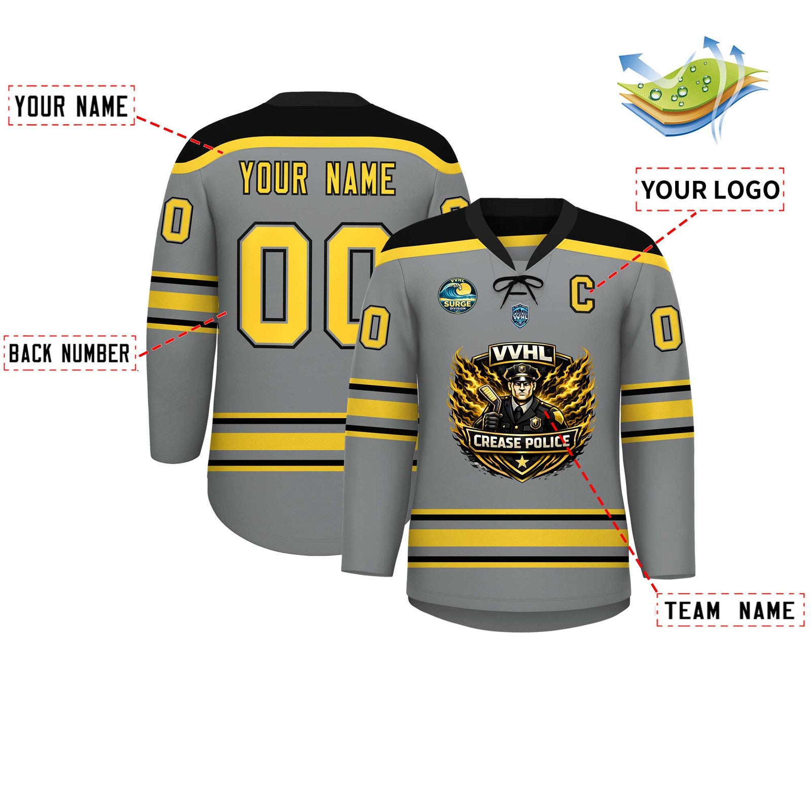 VVHL S10 CREASE POLICE Hockey Jersey
