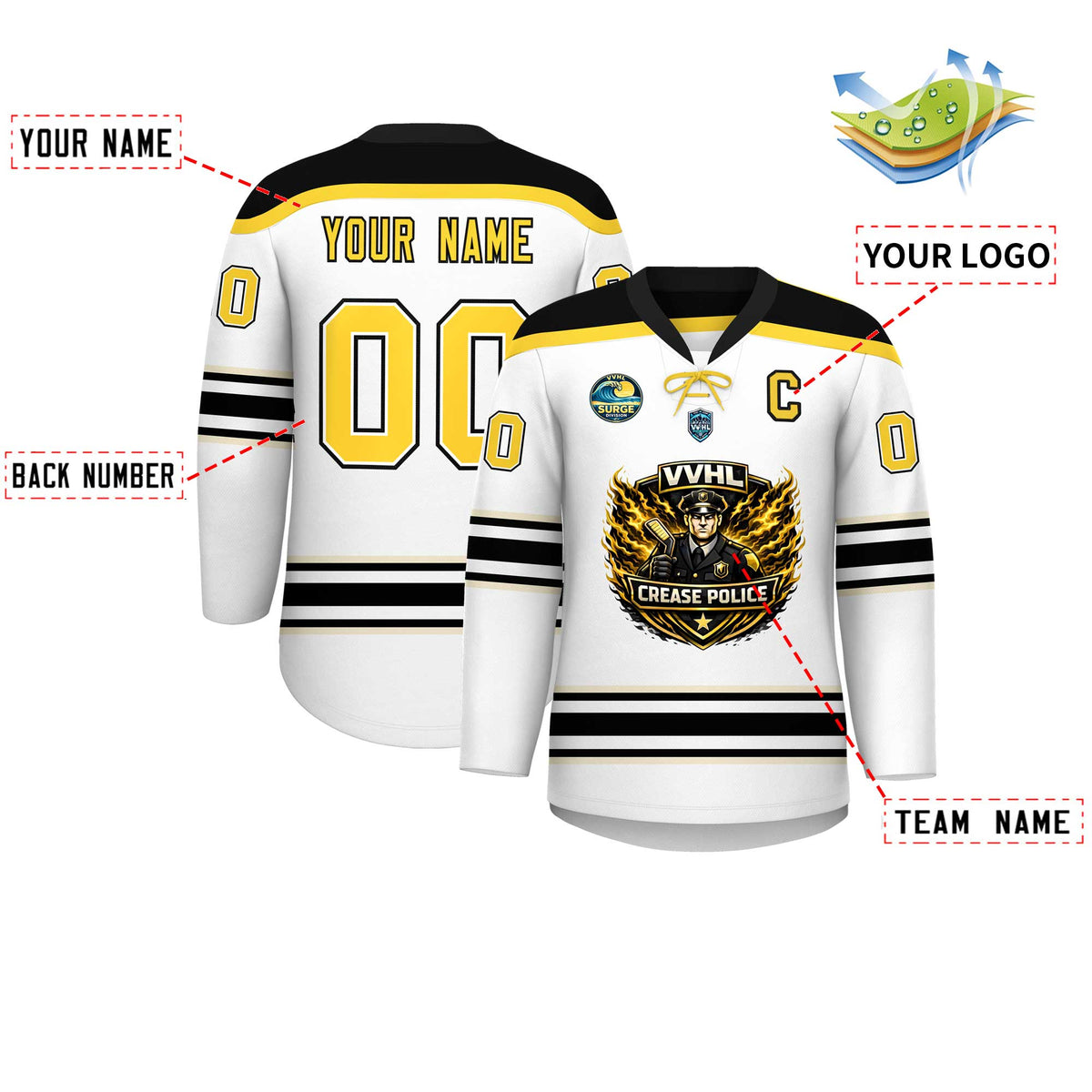 VVHL S10 CREASE POLICE Hockey Jersey