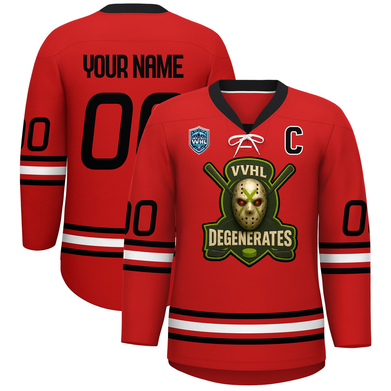VVHL S9 Degenerates NWO Red Hockey Jersey