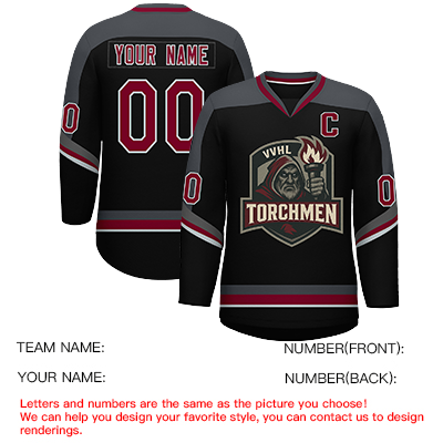 VVHL S9 Torchmen Black White Hockey Jersey