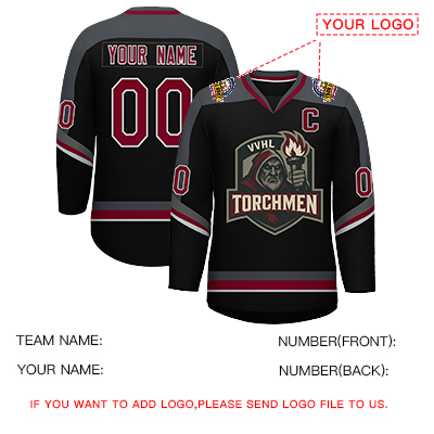 VVHL S9 Torchmen Black White Hockey Jersey