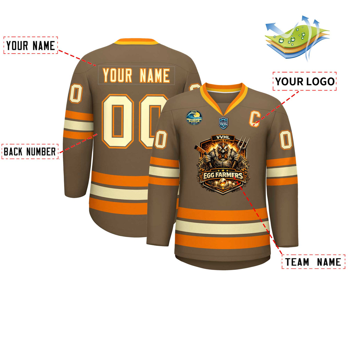 VVHL S10 EGG FARMERS Hockey Jersey