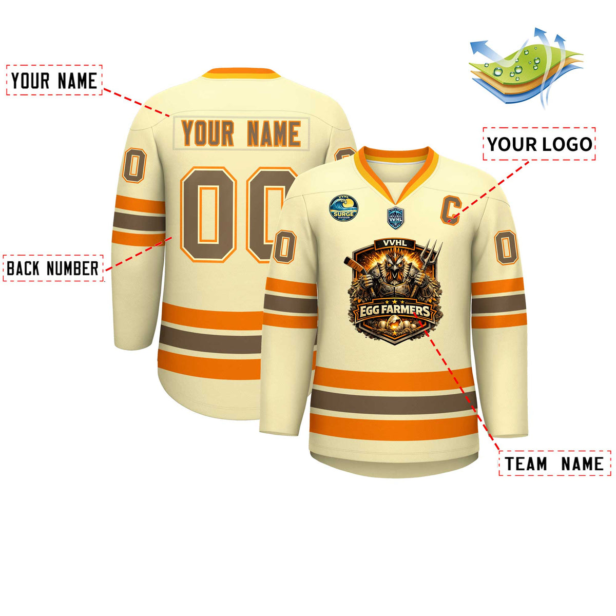 VVHL S10 EGG FARMERS Hockey Jersey