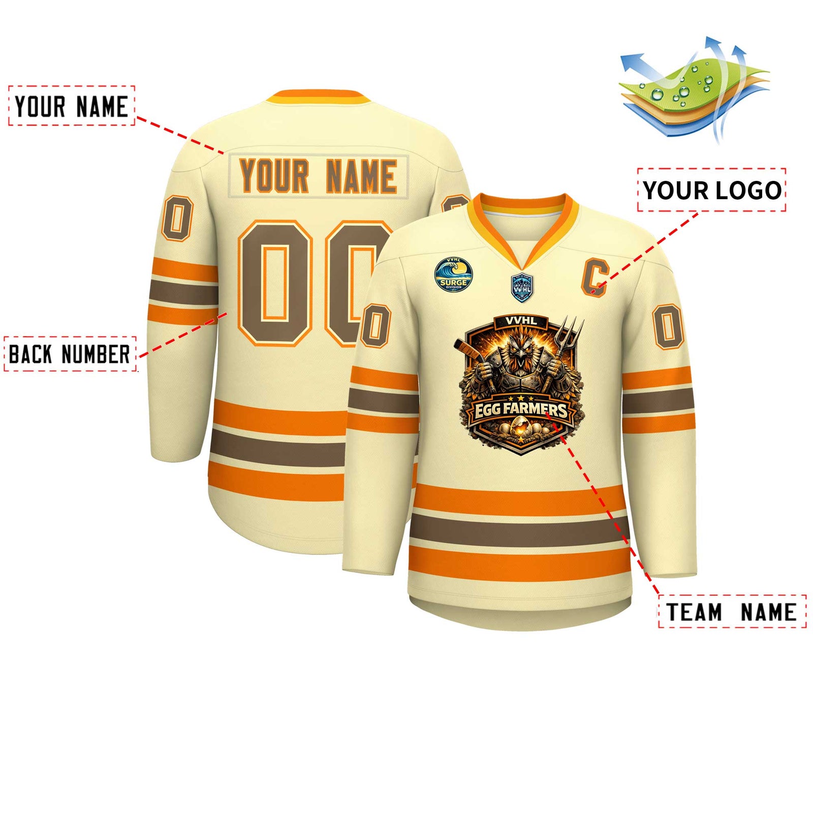 VVHL S10 EGG FARMERS Hockey Jersey